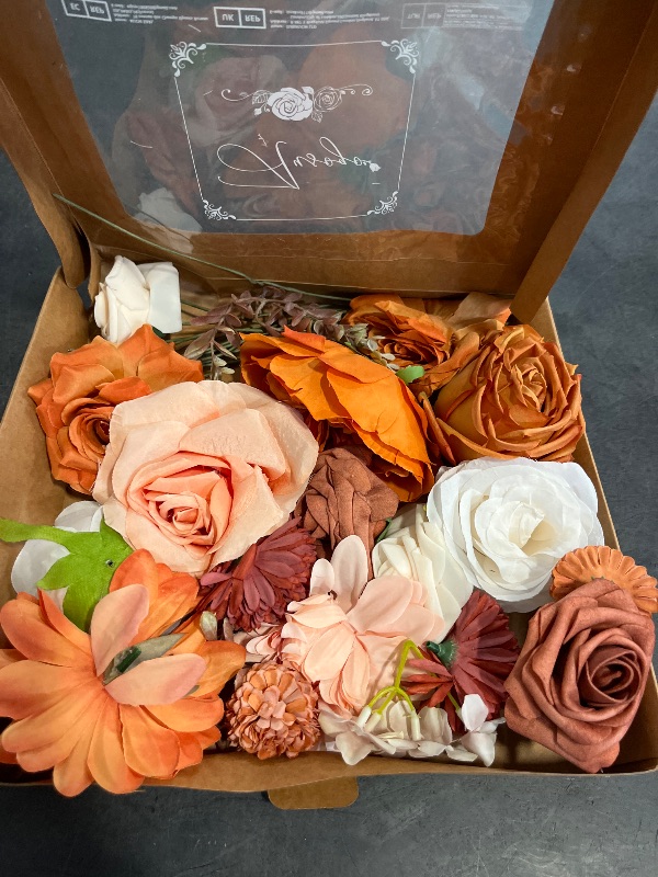 Photo 1 of Artificial Dahlia Roses - High-Quality Plastic Faux Flowers for DIY Wedding Bouquets, Bridal Showers & Seasonal Decor | Reusable Table Centerpieces, Cake Toppers