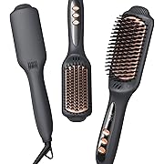 Photo 1 of LANDOT Hair Straightener Brush for Frizz-Free & Smooth Results – Ionic Ceramic Straightening Brush with 12 Temp Settings(250-450°F), Ideal for Medium & Long Hair, Dual Voltage & Fast Heating