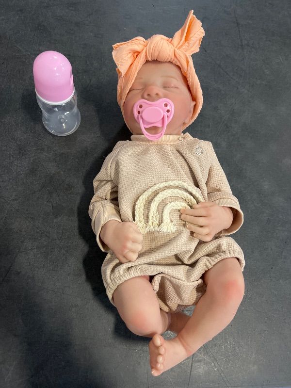 Photo 1 of Lifelike Reborn Baby Dolls Girl 20 Inch Sleeping Realistic Newborn Baby Dolls Soft Cloth Body Cuddly Dolls Birthday Toy for Kids Age 3+