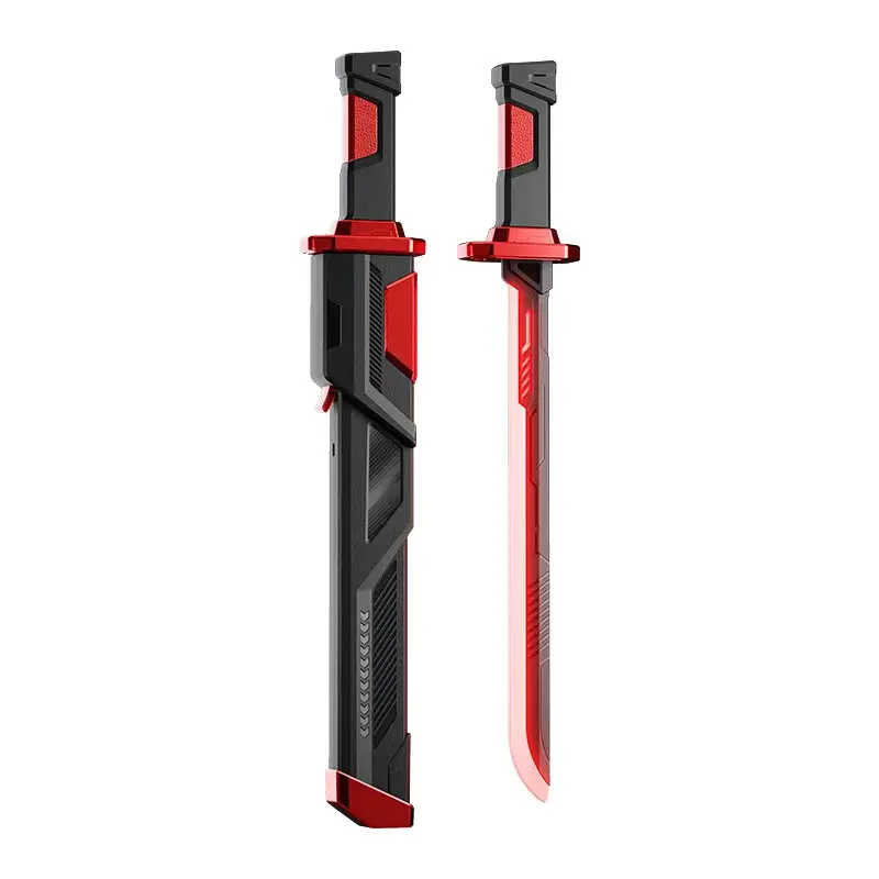 Photo 1 of Cyberpunk Spark Sword Toy - 22.4in USB-C Rechargeable, 8-Color RGB LED Light, Mist Spray, Smart Hit Sound Interaction