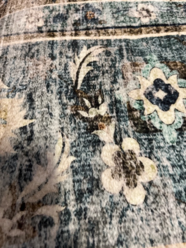 Photo 1 of CHAMPLANT Washable Area Rug 8'x10' Retro Floral Khaki Boho Design Non-Shedding Non-Slip Easy Care Ideal for High Traffic Areas in Living Room Bedroom Office Coffee Table Kitchen Large Carpet