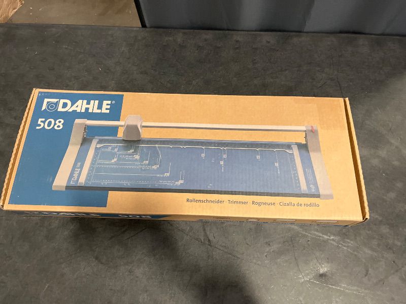 Photo 1 of Dahle 508 Personal Rotary Trimmer, 18" Cut Length, 5 Sheet Capacity, Self-Sharpening, Automatic Clamp, German Engineered Paper Cutter ( black)