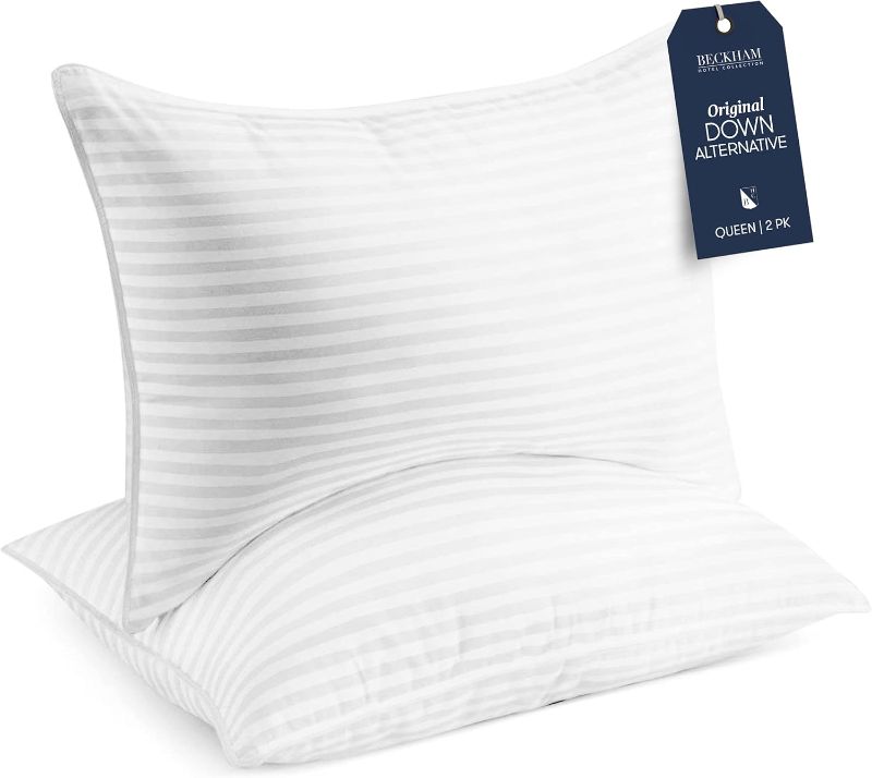 Photo 1 of Beckham Hotel Collection Bed Pillows Standard/Queen Size Set of 2 - Original Soft Down Alternative Pillow for Sleeping - Soft Support for Back, Stomach or Side Sleepers