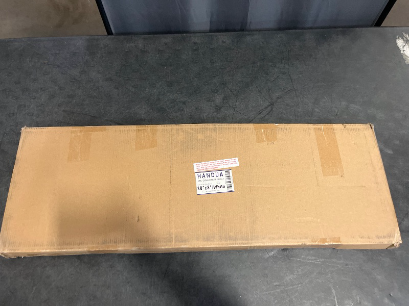 Photo 1 of Fits 30x8 Duct Opening | Steel Baseboard Return Air Grille by Handua | Vent Cover Grill | 7/8" Margin Turnback [Depth] to Fit Baseboard | White | Outer Dimensions: 31.75"W X 9.75 "H