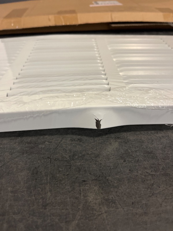 Photo 1 of Fits 30x8 Duct Opening | Steel Baseboard Return Air Grille by Handua | Vent Cover Grill | 7/8" Margin Turnback [Depth] to Fit Baseboard | White | Outer Dimensions: 31.75"W X 9.75 "H