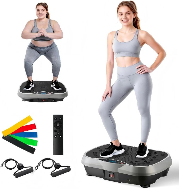 Photo 1 of ALSO GO Vibration Plate Exercise Machine for Lymphatic Drainage, 10 Preset Modes & 200-Level Vibrating Platform Machine for Weight Loss/Body Workout, Home Gym Fitness Shake Plate with Resistance Bands