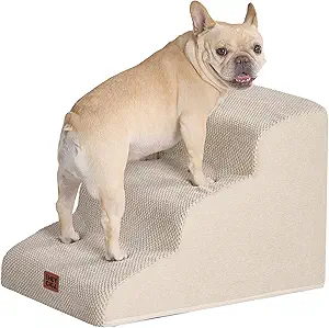 Photo 1 of EHEYCIGA Curved Dog Stairs Ramp for Small Dogs 15.7" H, 3-Step Dog Steps for Couch Sofa and Chair, Pet Stairs for Cats, Non-Slip Balanced Pet Steps Indoor, Beige