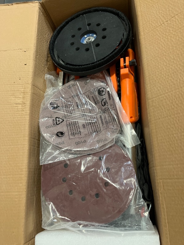 Photo 1 of Drywall Sander Tool, KUPERIA 8.5 Amp Popcorn Ceiling Removal Tool with 7 Variable Speed 800-1800RPM,Electric Drywall Sander with Extendable Handle,LED Light,6 Basic Sand Paper& 6 Grid Sandpaper,Orange