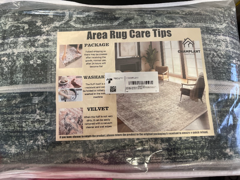 Photo 1 of CHAMPLANT Washable Area Rug 8'x10' Retro Boho Design Non-Shedding Non-Slip Easy Care Ideal for High Traffic Areas in Living Room Bedroom Office Coffee Table Kitchen Large Carpet