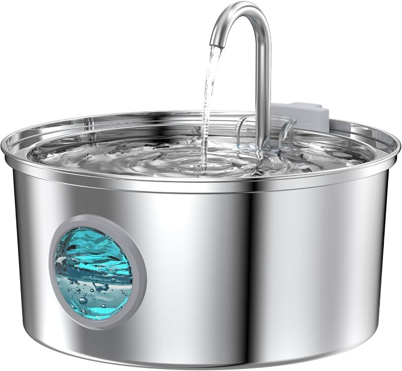 Photo 1 of Cat Water Fountain Stainless Steel: Cat Fountain for Drinking - 108oz/3.2L Pet Water Fountain for Cats Indoor - Quiet Water Fountain for Cats - Faucet Pet Fountain - for Small and Medium-Sized Pets