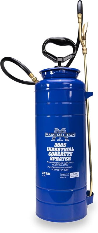 Photo 1 of Marshalltown Industrial Concrete Pump Sprayer, 3.5 Gallon Pump Sprayer with Brass Wand, for Solvents and Spray Overspray, 308S