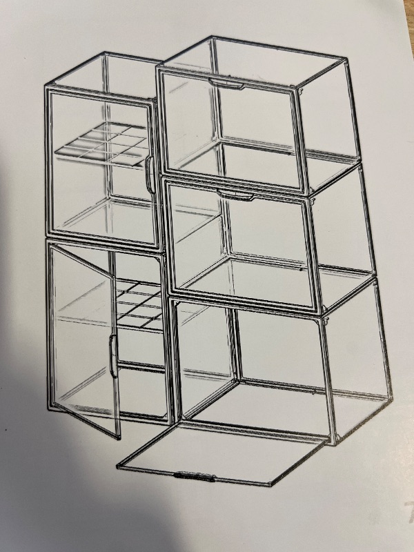 Photo 1 of Clear Acrylic display case, stackable storage bins with magnetic attraction lids