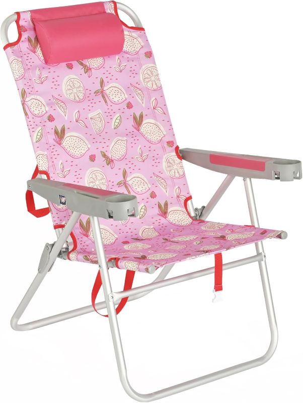 Photo 1 of SUNNYFEEL Oversized Tall Folding Beach Chair Lightweight, 17" Portable Sand Chair for Adults Heavy Duty 500 LBS with Cup Holders, Foldable High Camping Lawn Chairs for Camp/Outdoor/Picnic/Sports