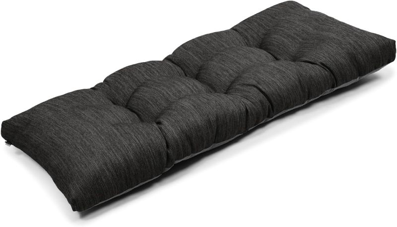 View 1 of Baibu Tufted Bench Cushion Loveseat Cushion with Tires Suitable for Garden Patio Bench Indoor Furniture with Anti-slip Bottom, Gray-blue, 40"x15"x3"