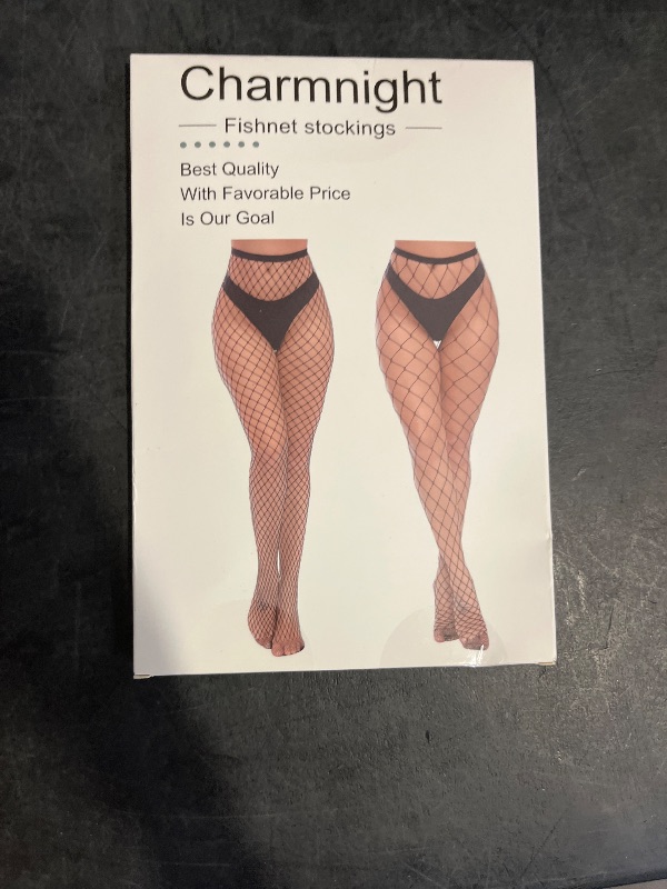 Photo 1 of Charmnight Womens High Waist Tights Fishnet Stockings Thigh High Pantyhose 2 Pair(1)