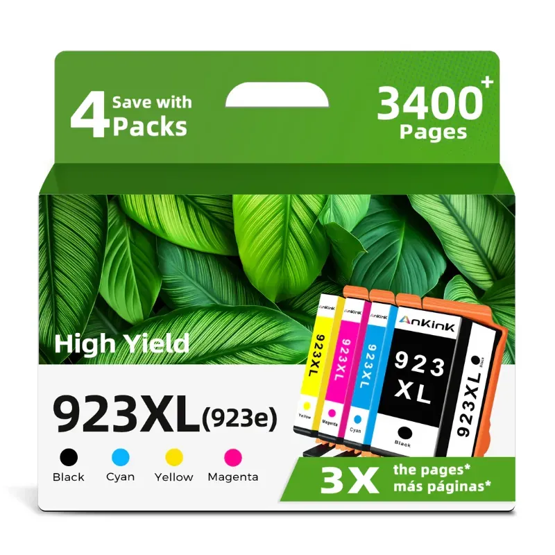 Photo 1 of ANKINK Compatible HP 923XL 923e Black Color Combo Pack Ink Cartridges 4 PACK