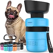 View 1 of lesotc Dog Water Bottle, Portable Water Dispenser with Bowl, Leak Proof Pet Travel Squeeze Bottle, Puppy Essentials Dog Stuff Accessories for Outdoor Walking, Hiking, Camping