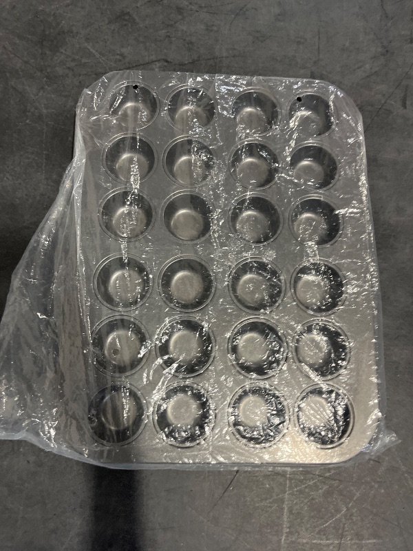 Photo 1 of husMait 24-Cup Mini Muffin Pan - Non-Stick Carbon Steel Mini Cupcake Pan - Heavy Duty Metal Baking Tray, Warp-Resistant, PFOA Free & Dishwasher Safe