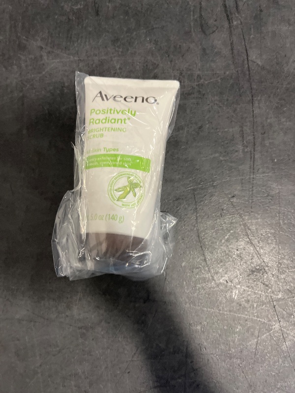 Photo 1 of Aveeno Positively Radiant Skin Brightening Exfoliating Daily Facial Scrub, Moisture-Rich Soy Extract, Oil- & Soap-Free Tone-Evening Face Cleanser, Hypoallergenic & Non-Comedogenic, 5 oz