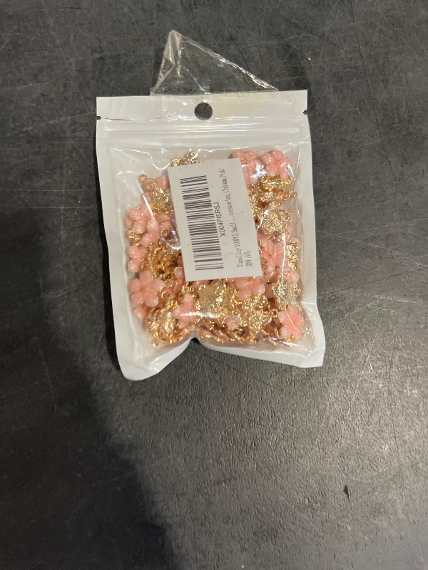 Photo 1 of Tupalizy 100PCS Small Flower Enamel Charms Cherry Blossom Decor Gold Plated Pendant for Bracelets Necklaces Earrings Jewelry Making Findings Purse Keychains DIY Crafts Handmade Gifts Accessories
