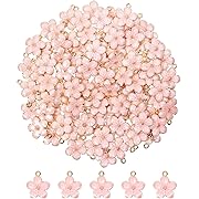 Photo 1 of Tupalizy 100PCS Small Flower Enamel Charms Cherry Blossom Decor Gold Plated Pendant for Bracelets Necklaces Earrings Jewelry Making Findings Purse Keychains DIY Crafts Handmade Gifts Accessories
