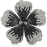 Photo 1 of 2.9 Inches Created Crystal Hibiscus Hawaiian Flower Hair Clips for Women | Boho Braids Artificial Flower Clips for Hair