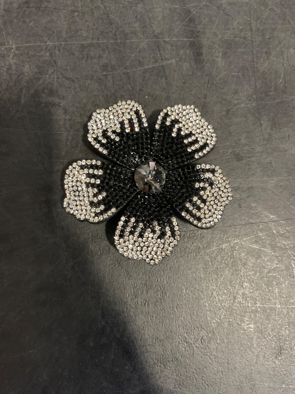 Photo 1 of 2.9 Inches Created Crystal Hibiscus Hawaiian Flower Hair Clips for Women | Boho Braids Artificial Flower Clips for Hair