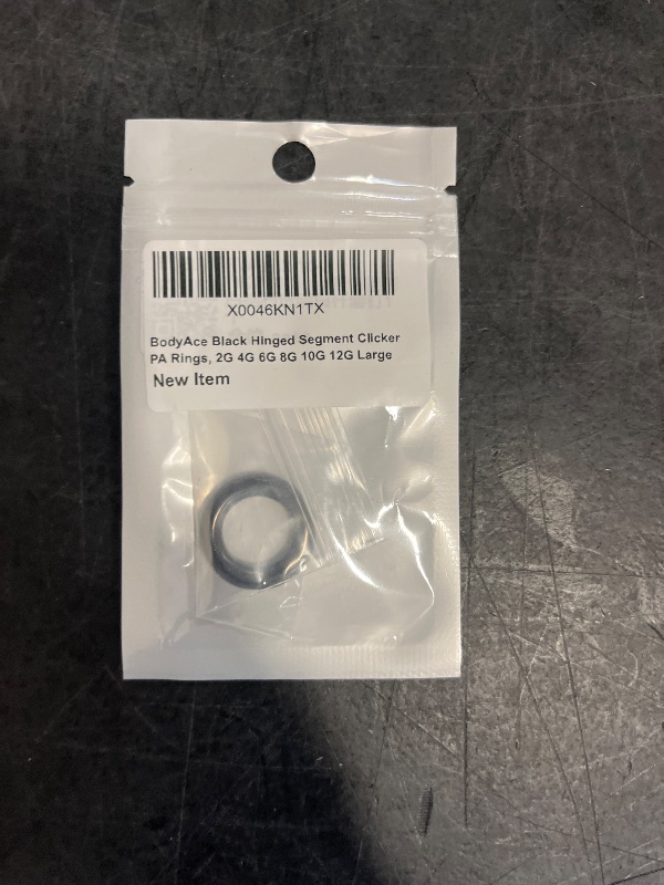 Photo 1 of Black Hinged Segment Clicker PA Rings, 2G 4G 6G 8G 10G 12G Large Spring Action BCR Rings, Surgical Steel Septum Nose Rings Ear Gauges Earrings Hoops