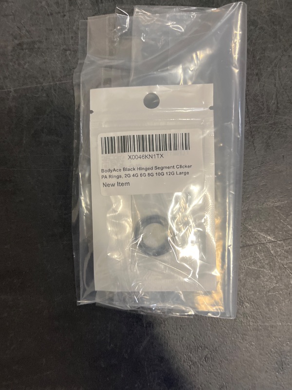 Photo 1 of Black Hinged Segment Clicker PA Rings, 2G 4G 6G 8G 10G 12G Large Spring Action BCR Rings, Surgical Steel Septum Nose Rings Ear Gauges Earrings Hoops