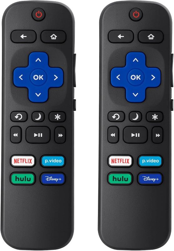 Photo 1 of (Pack of 2) Replacement Remote Control Compatible for Roku TV,for TCL Roku/for Hisense Roku/for Onn Roku(Not for Roku Stick,Box and Players)
