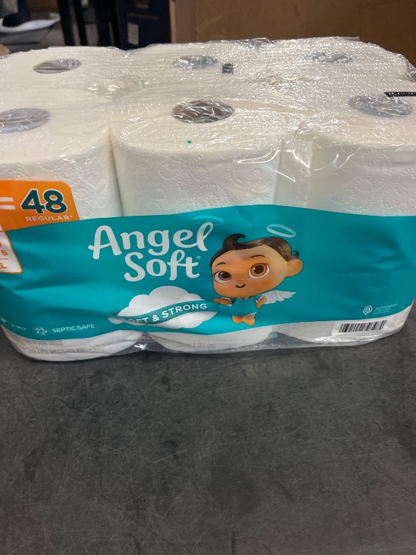 Photo 1 of Angel Soft Toilet Paper, 12 Mega Rolls = 48 Regular Rolls, Soft and Strong Toilet Tissue