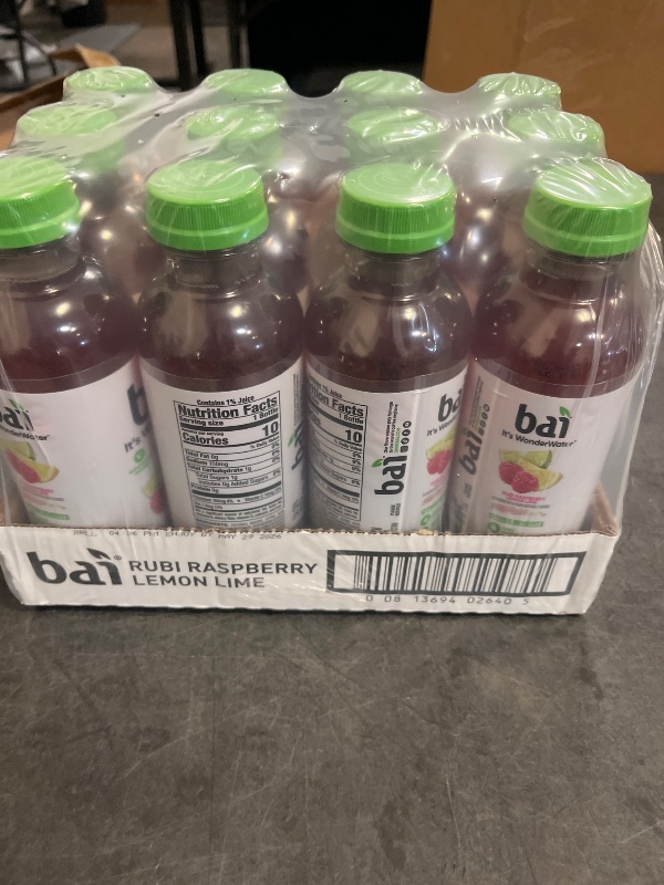 Photo 1 of Bai Antioxidant Infused Water Beverage, Raspberry Lemon Lime, with Vitamin C and No Artificial Sweeteners, 18 Fluid Ounce Bottle, 12 Pack