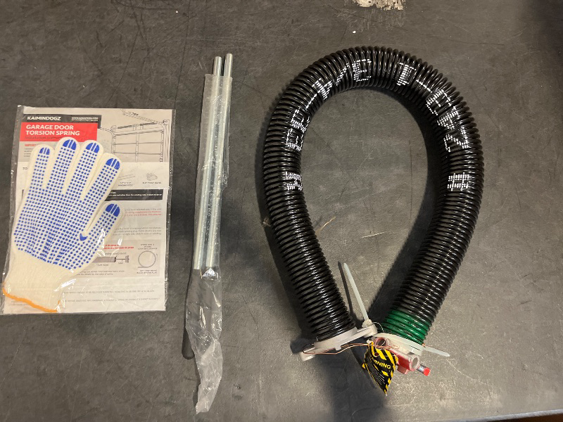 Photo 1 of Garage Door Torsion Spring 218x2x28 Torsion Spring for Right Side of Garage Door with 1" Steel Bearing, Gloves, and Winding Bars Precision E-Coating 5-Year Warranty Minimum 30,000 Cycles (Black Cone)