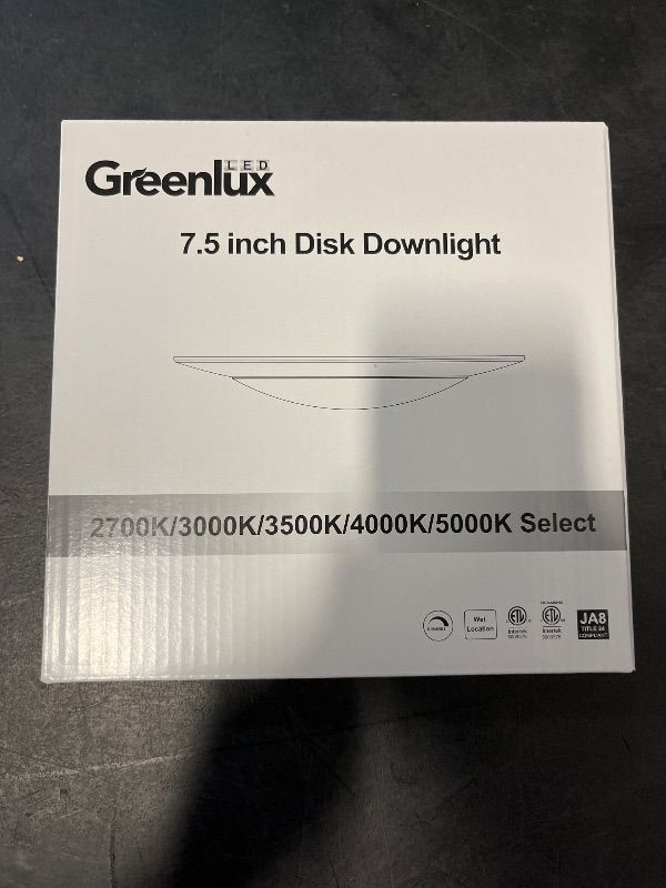 View 3 of (2PK) 7.5” Flush Mount Disk Light Suit for 4" J-Box, CRI90, 1000lm, 11W, 3000K Warm White Surface Mount LED Disk Lights