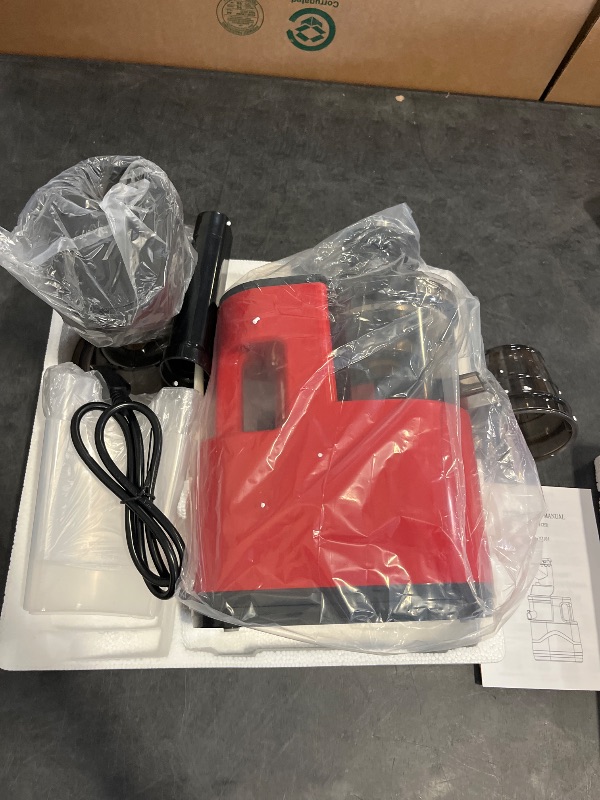 Photo 1 of Cold Press Juicer Machines Slow Masticating High yield Pulp separation Can make fruit ice cream Multi-Functional for Home Commercial Use Wide Feed Chute (red)