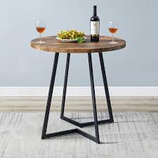 Photo 1 of Classic Design Brown Wood 31.5 in. 4 Legs Round Dining Table with, Kithcen Table for Dining Room or Office, Seats 4