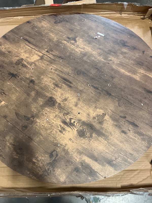 Photo 1 of Classic Design Brown Wood 31.5 in. 4 Legs Round Dining Table with, Kithcen Table for Dining Room or Office, Seats 4