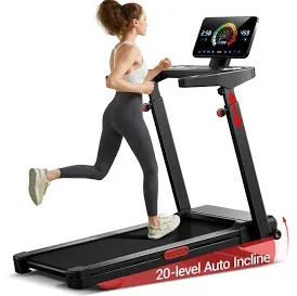 Photo 1 of UMAY - L10 20% Auto Incline Treadmill for Home-SpaceSaver Folding Design, 3.5HP Quiet Brushless & 8.7 MPH Speed, 400lb Capacity - Black