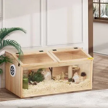 Photo 1 of Coziwow Wooden Hamster Cage 31.5-in x 16-in x 15.83-in Acrylic Hamster Habitat