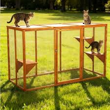 Photo 1 of Outdoor Cat House, Wood Cat Catio with Sunshine Panel