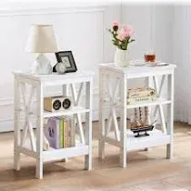 Photo 1 of Javlergo Set of 2 Nightstand Bedside Table, Modern Small Side End Table with Open Storage Shelves