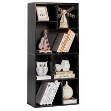 Photo 1 of Bookshelf, Bookcase with 7 Open Adjustable Storage Cubes, Floor Standing Unit, Side Table Bookcase, Black