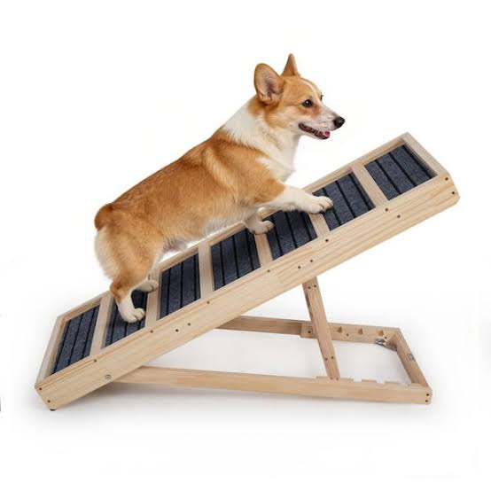 Photo 1 of Wooden Folding Dog Ramp Portable Pet Ramp with Non-Slip Carpet for Car SUV Truck, 38 in.