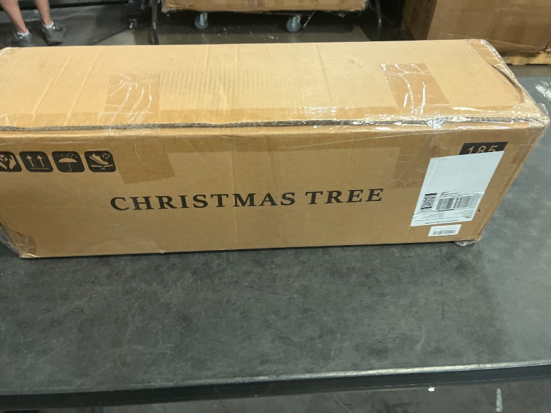 Photo 1 of 5 FT Prelit Artificial Skinny Christmas Tree,Blue Spruce Slim Pencil Xmas Tree with 926 PE&PVC Mixed Branch Tips and 250 UL Listed Clear Lights,Hinged Pine Tree with Metal Stand for Home Office Décor