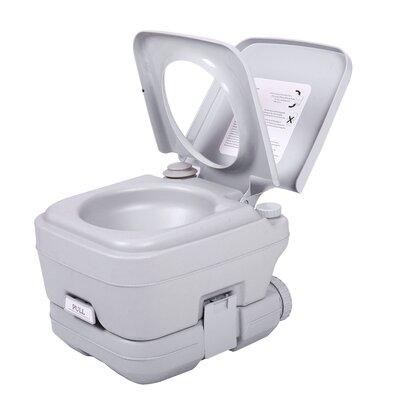 Photo 1 of Sandinrayli 10l Portable Toilet Round One-piece Toilet in Gray, Size 12.13 H X 16.46 W X 13.9 D in | Wayfair TY91A1563