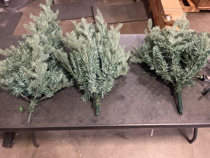 Photo 1 of 7FT Unlit Artificial Christmas Tree with 2272 PE & PVC Mixed Branch Tips, Hinged Premium Spruce Design, Foldable Metal Stand, Green, Full Size Holiday Tree for Living Room Centerpiece