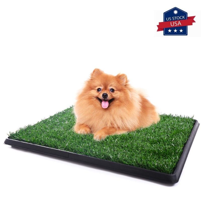 View 1 of 20"x25" Dog Toilet Puppy Potty Trainer Grass Pad Mat Pee Pad Indoor Outdoor