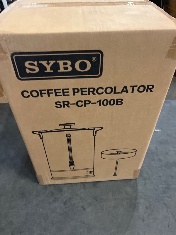 Photo 1 of Commercial Grade Stainless Steel Percolate Coffee Maker Hot Water Urn for Catering, 100-Cup 16 L, Metallic