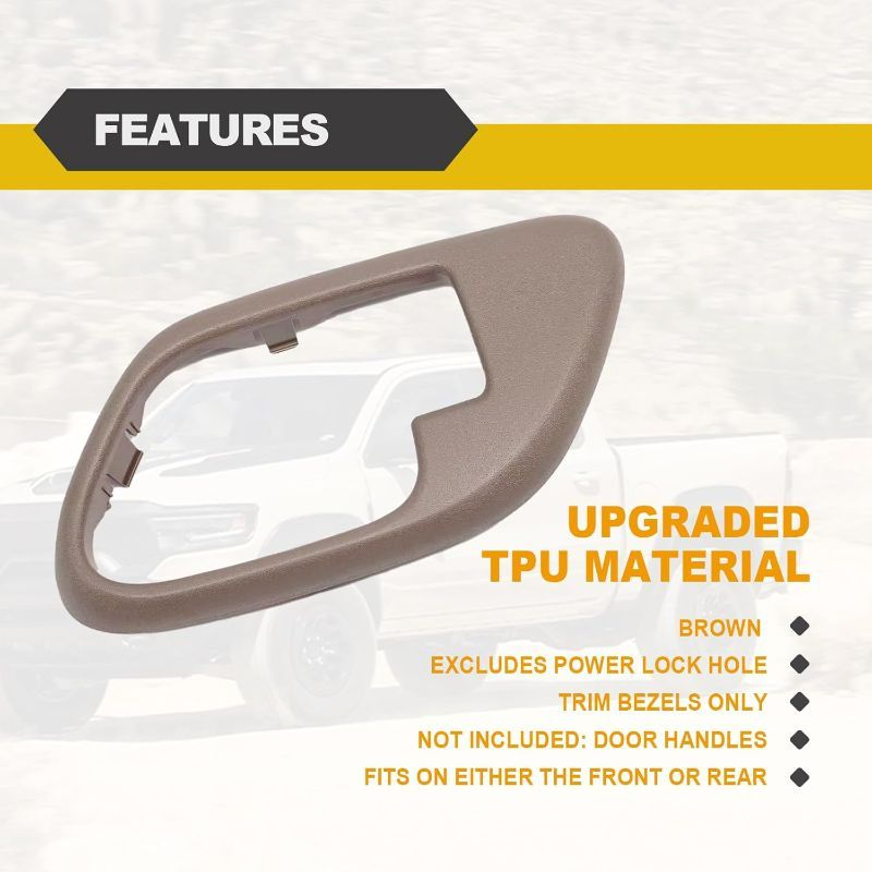 Photo 1 of Interior Door Handle Trim Bezel Compatible with 1995-2000 Silverado Tahoe K1500 K2500 K3500 Suburban GMC Yukon Pickup Truck, Left Driver & Right Passenger Side 15708080 15708079, Beige