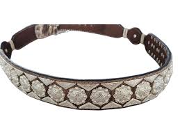 Photo 1 of RANGER BELT BROWN LEATHER COWHIDE SILVER BERRY CONCHOS ROPE HEAVY